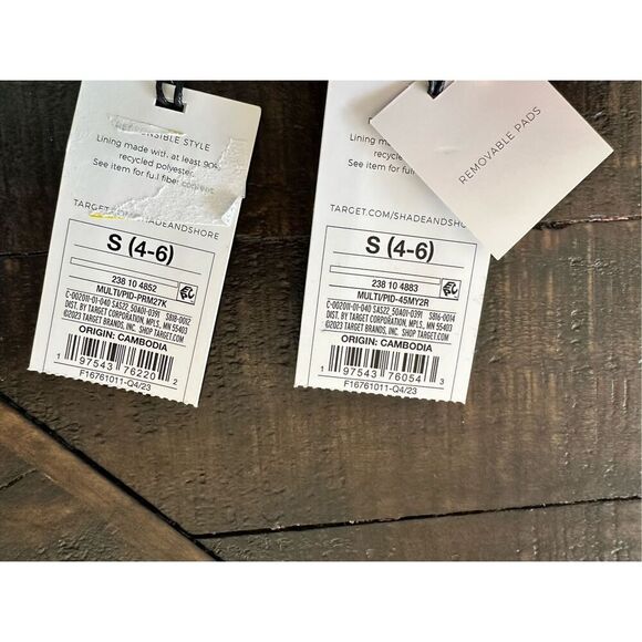 Shade and Shore Orange and Pink Classic Bikini Set Size Small New - Picture 2 of 3